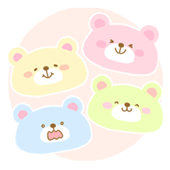 4 colors of cute bear