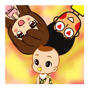 Happy family-daddy.mom.baby dialogue