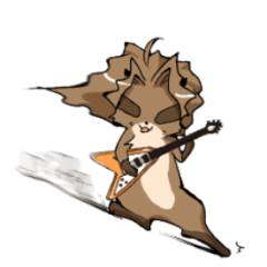 Guitarist raccoon Animation Sticker