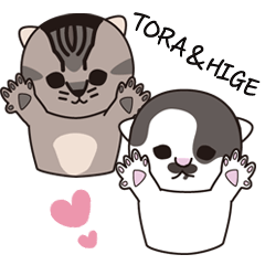 Kitten Sticker TORA and HIGE