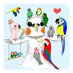 Lovely parrots! Lively parrots Sticker.