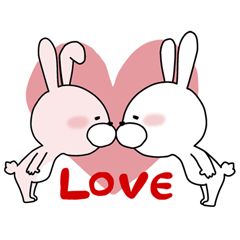 CHUして幸せ☆ラブラブカップルうさぎ - LINE スタンプ | LINE STORE CHUして幸せ☆ラブラブカップルうさぎ - LINE スタンプ | LINE STORE