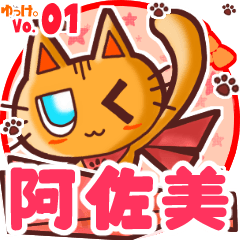 Cute cat's name sticker MY230820N05