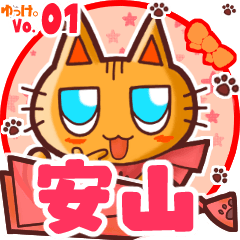 Cute cat's name sticker MY230820N14
