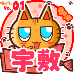 Cute cat's name sticker MY240820N11