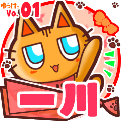 Cute cat's name sticker MY240820N02