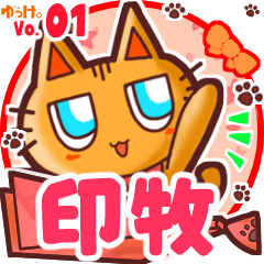 Cute cat's name sticker MY240820N07