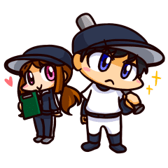 球児クンとマネージャーちゃん Line スタンプ Line Store 球児クンとマネージャーちゃん Line スタンプ Line Store