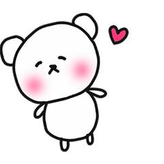 White bear of animation sticker