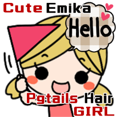 Cute Pgtails Hair GIRL Plaid Sticker