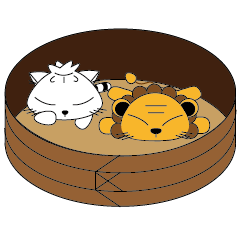 Bun cat & Dumplings lion