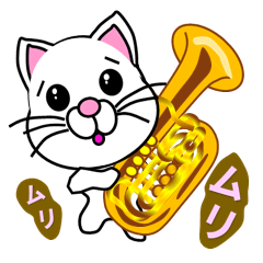 A cat which held a musical instrument