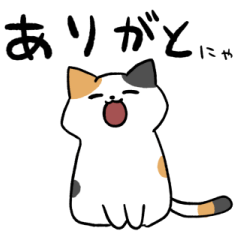 Calico and white cat sticker