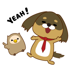 Salaryman dog Yulu&Poe of the owl