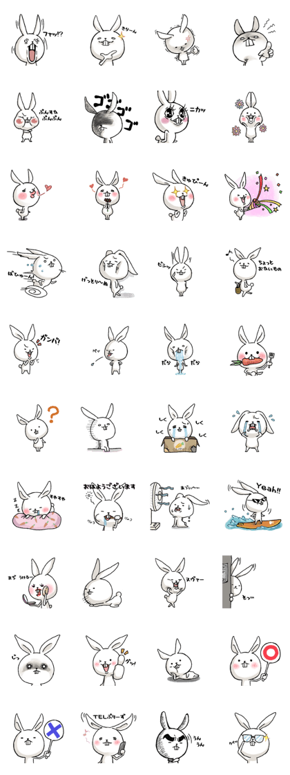 Calm white rabbits