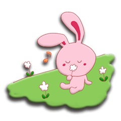 Sticker of gentle rabbit