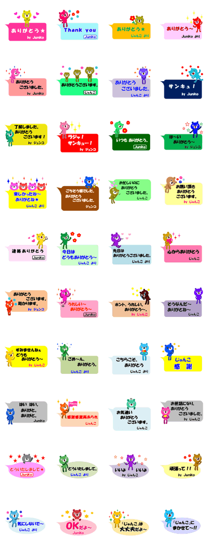 "Junko" only name Sticker [Thank you]ver