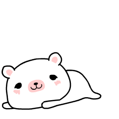 LAID BACK WHITE BEAR Animated Stickers