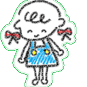 Red ribbon girl's cute sticker