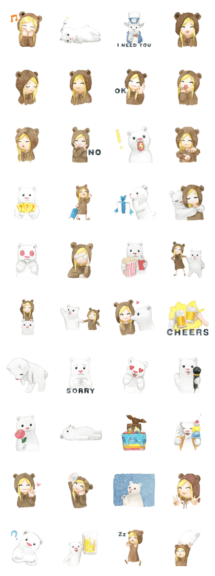 white and brown bear