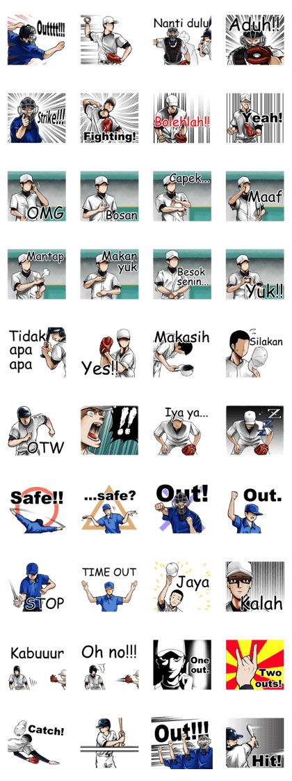 Baseball stickers(Bahasa Indonesia)