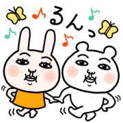 Daily life of white bear and rabbit