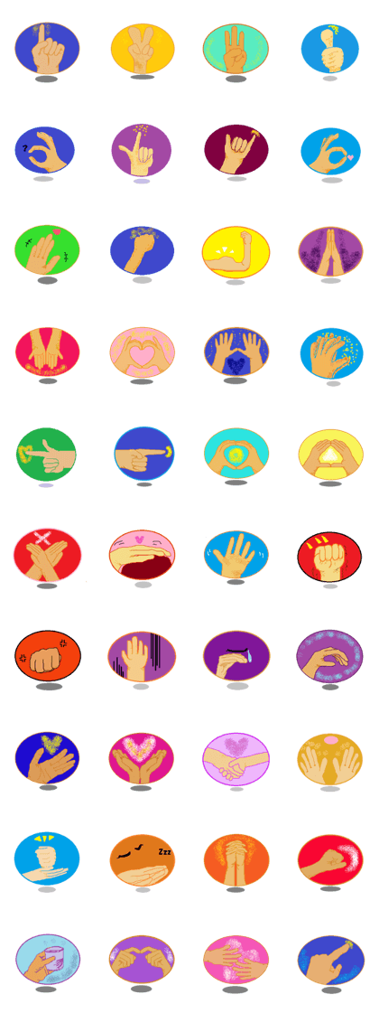 Full of hands.