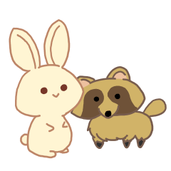 Good friends Raccoon and Rabbit