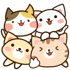 Four cats Sticker
