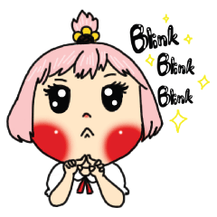 Milkshake girl the cheek red.