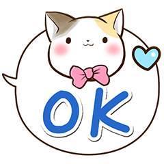 Ribbon and Calico cat (Speech bubble)