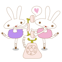 Twins of rabbit ballerina