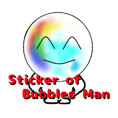 Sticker of soap Bubbles Man