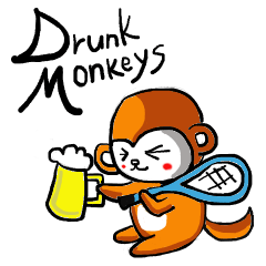 Drunk Monkeys Sticker