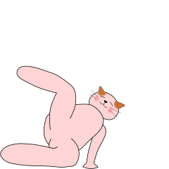 animation sticker of cat 1608B