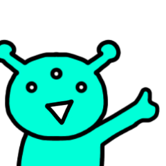 Blue alien's stamp