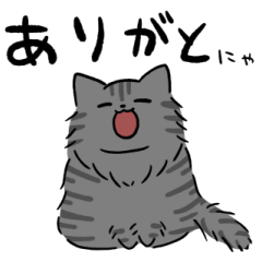 Long hair silver tabby cat sticker