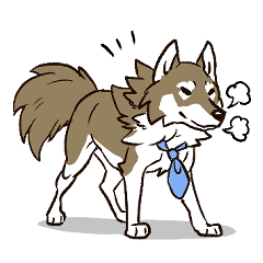 Working wolf sticker
