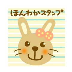 Friendly sticker of rabbit