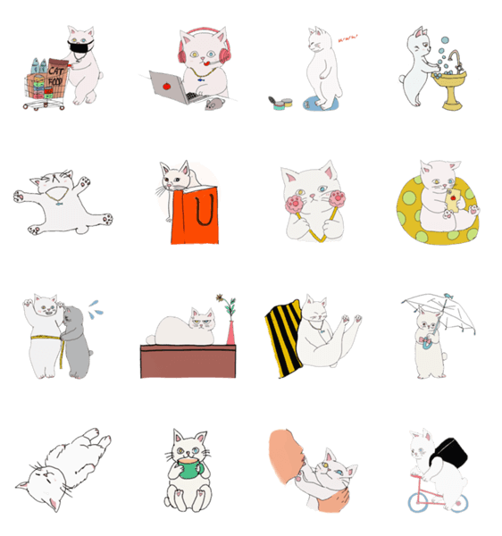 オッドアイ猫テン」LINEクリエイターズスタンプ - stampList