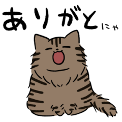 Long hair brown tabby cat sticker