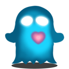 Cute Heart-Glowing Ghost (animated)