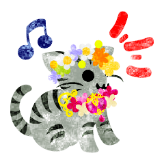 Sticker of pretty little cats