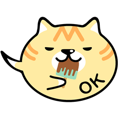 balloon sticker of a ginger cat