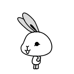 The monochrome rabbit which moves