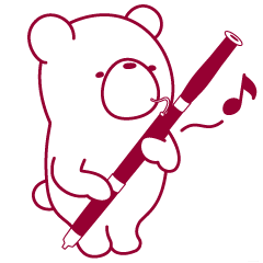The bear "UGOKUMA" He plays a bassoon.