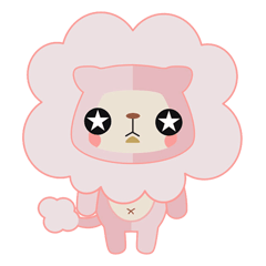 Cotton candy pink lion