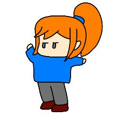 the sticker of lax orange hair human