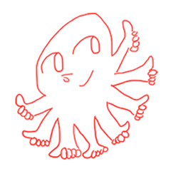 Eight thumbs up Octopus