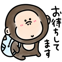【水彩】シュールなミニ猿の敬語